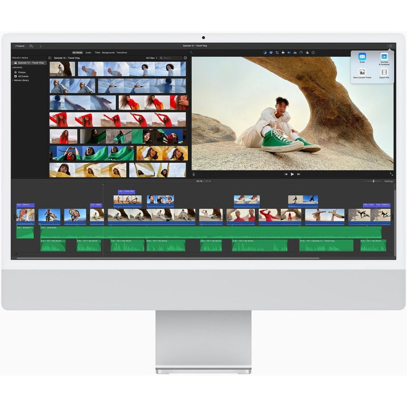 Apple iMac MQRJ3LL/A All-in-One Computer - Apple M3 - 8 GB - 256 GB SSD - 24" 4.5K - Desktop - Silver