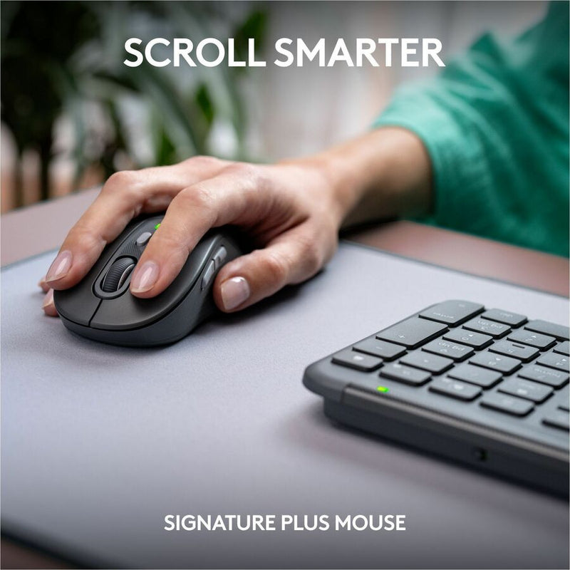 Logitech MK955 Signature Slim Wireless Keyboard and Mouse Combo, For Larger Hands, Quiet Typing and Clicking, Graphite