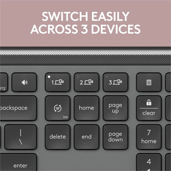 Logitech Signature Slim K950 Wireless Keyboard, Sleek Design, Quiet Typing, Bluetooth, Multi-OS, Graphite