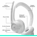 Logitech Zone 300 Wireless Bluetooth Headset With Noise-Canceling Microphone, Compatible with Windows, Mac, Chrome, Linux, iOS, iPadOS, Android - Off-white