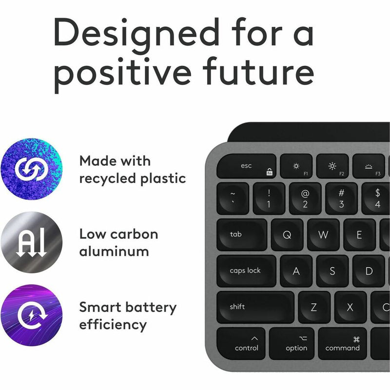 Logitech MX Keys S Combo for Mac, Wireless Keyboard and Mouse With Palm Rest, Backlit Keyboard, Fast Scroll Wireless Mouse, Bluetooth USB C for MacBook Pro, Macbook Air, iMac, iPad, Space Gray
