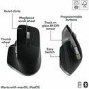 Logitech MX Keys S Combo for Mac, Wireless Keyboard and Mouse With Palm Rest, Bluetooth, Space Gray