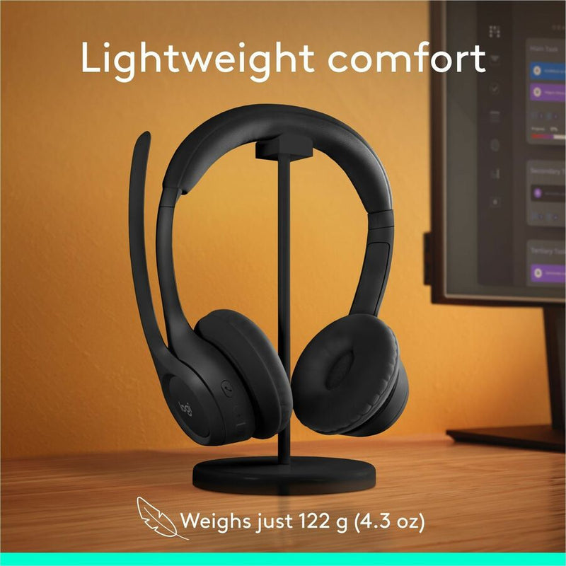 Logitech Zone 300 Wireless Bluetooth Headset With Noise-Canceling Microphone, Compatible with Windows, Mac, Chrome, Linux, iOS, iPadOS, Android - Black