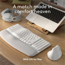 Logitech Wave Keys for Mac, Wireless Ergonomic Keyboard with Cushioned Palm Rest, Comfortable Natural Typing, Bluetooth Keyboard, Easy-Switch, Optimized for Mac, Apple, iPad, Off-white