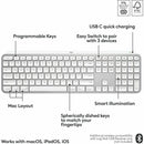 Logitech MX Keys S for Mac, Wireless Keyboard, Fluid, Precise Laptop-Like Typing, Programmable Keys, Backlit, Bluetooth USB C Rechargeable for MacBook Pro, Macbook Air, iMac, iPad (Pale Grey)