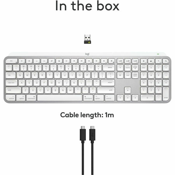 Logitech MX Keys S for Mac, Wireless Keyboard, Fluid, Precise Laptop-Like Typing, Programmable Keys, Backlit, Bluetooth, Pale Grey