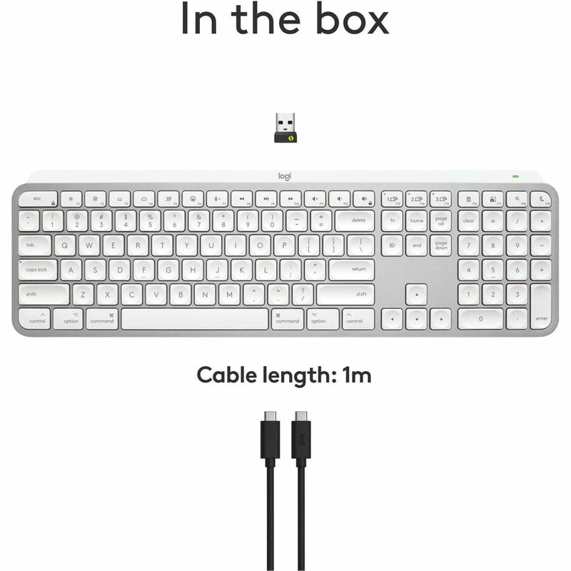 Logitech MX Keys S for Mac, Wireless Keyboard, Fluid, Precise Laptop-Like Typing, Programmable Keys, Backlit, Bluetooth, Pale Grey