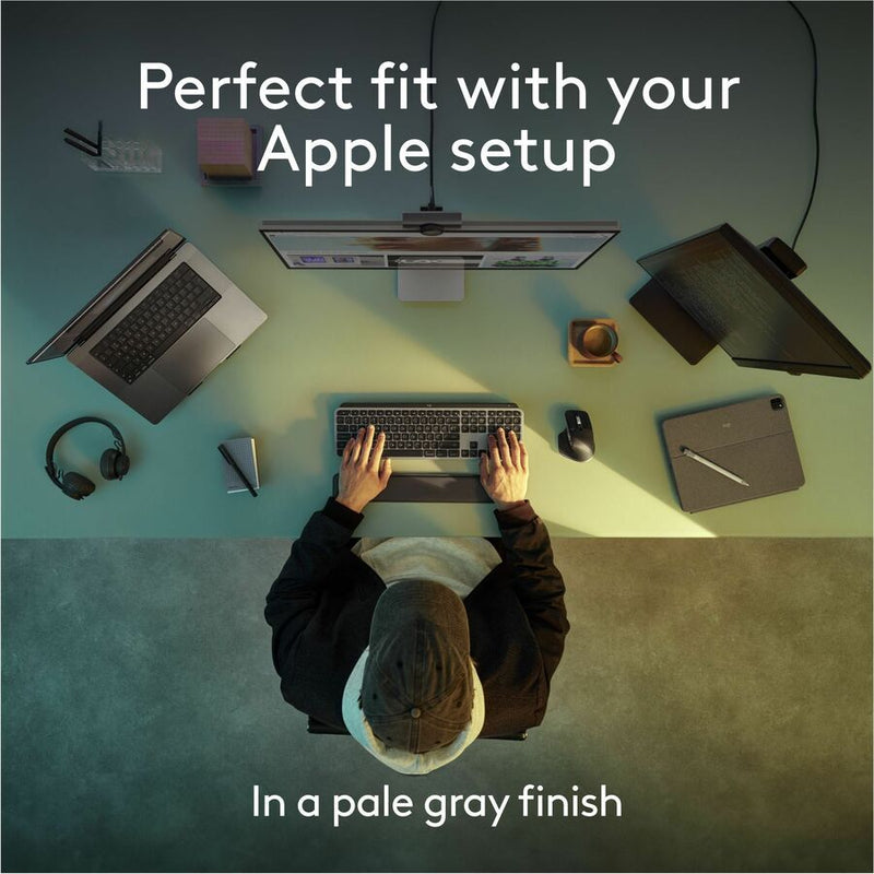 Logitech MX Keys S for Mac, Wireless Keyboard, Fluid, Precise Laptop-Like Typing, Programmable Keys, Backlit, Bluetooth, Pale Grey