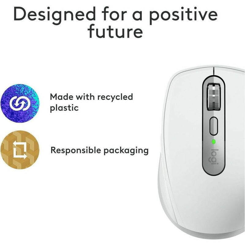 Logitech MX Anywhere 3S for Mac, Compact Wireless Bluetooth Mouse, 8K DPI Any-Surface Tracking, Quiet Clicks, USB C, Wireless Mouse for MacBook Pro, Macbook Air, iMac, iPad (Pale Grey)