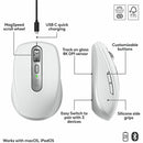 Logitech MX Anywhere 3S for Mac, Compact Wireless Bluetooth Mouse, 8K DPI Any-Surface Tracking, Quiet Clicks, USB C, Pale Grey