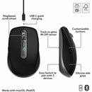 Logitech MX Anywhere 3S for Mac, Compact Wireless Bluetooth Mouse, 8K DPI Any-Surface Tracking, Quiet Clicks, USB C, Wireless Mouse for MacBook Pro, Macbook Air, iMac, iPad (Space Grey)
