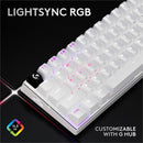 Logitech G PRO X 60 LIGHTSPEED Wireless Gaming Keyboard, Ultra Compact TKL 60% Mechanical Keyboard for Windows PC, LIGHTSYNC RGB, Dual-Shot PBT Keycaps, GX Optical Tactile Switches, White