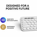 Logitech Pebble Keys 2 K380s, Multi-Device Bluetooth Wireless Keyboard with Customizable Shortcuts, Tonal White
