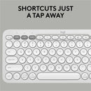 Logitech Pebble Keys 2 K380s, Multi-Device Bluetooth Wireless Keyboard with Customizable Shortcuts, Tonal White