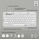 Logitech Pebble Keys 2 K380s, Multi-Device Bluetooth Wireless Keyboard with Customizable Shortcuts, Tonal White