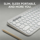 Logitech Pebble Keys 2 K380s, Multi-Device Bluetooth Wireless Keyboard with Customizable Shortcuts, Tonal White