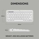 Logitech Pebble Keys 2 K380s, Multi-Device Bluetooth Wireless Keyboard with Customizable Shortcuts, Tonal White
