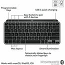 Logitech MX Keys Mini for Mac Minimalist Wireless Keyboard Compact, Bluetooth, Backlit Keys, USB-C, Fast - Space Gray