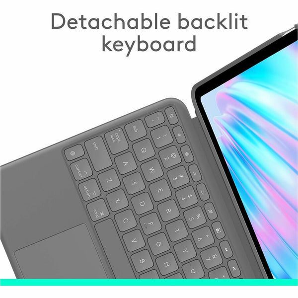 Logitech Combo Touch iPad Air 11-inch (M2), iPad Air (4th & 5th gen - 2020, 2022) Keyboard Case - Detachable backlit keyboard with kickstand - Oxford Grey