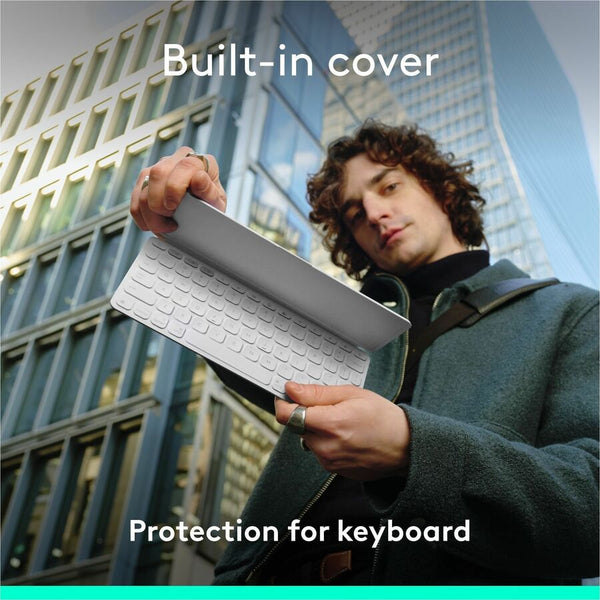 Logitech Keys-To-Go 2 Portable Bluetooth Keyboard for Tablet With Built-in Cover, Slim and Compact Wireless Keyboard for Windows, Android, Linux, iPad, iPhone, Mac, Apple TV (Pale Grey)