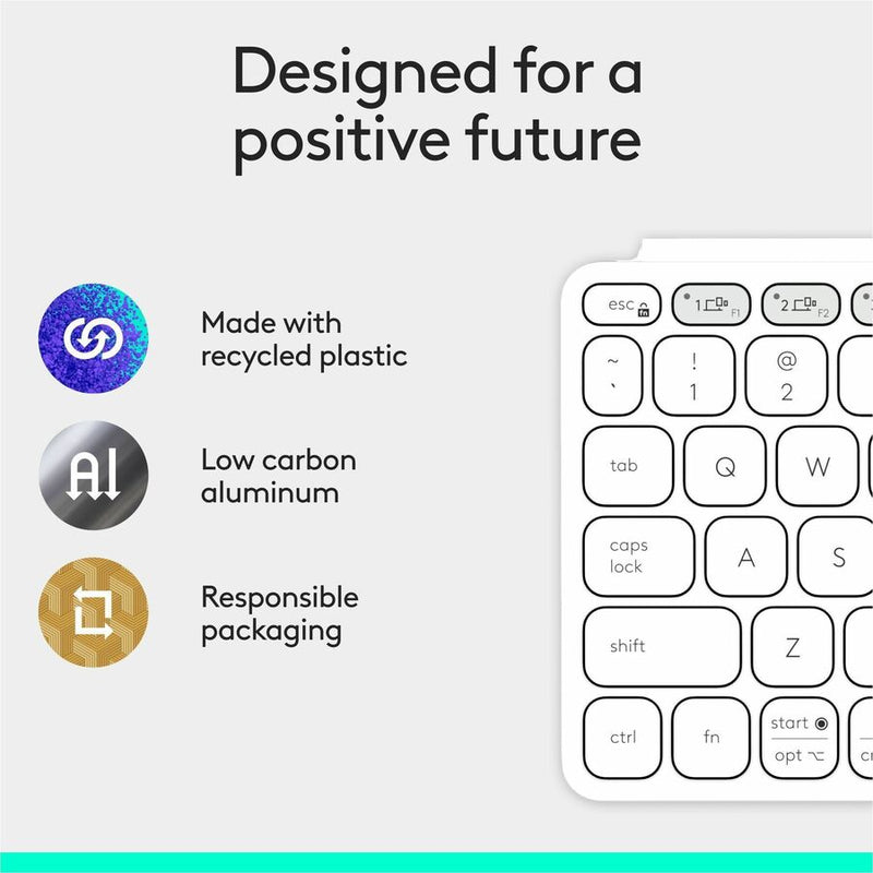 Logitech Keys-To-Go 2 Portable Bluetooth Keyboard for Tablet With Built-in Cover, Slim and Compact Wireless Keyboard for Windows, Android, Linux, iPad, iPhone, Mac, Apple TV (Pale Grey)