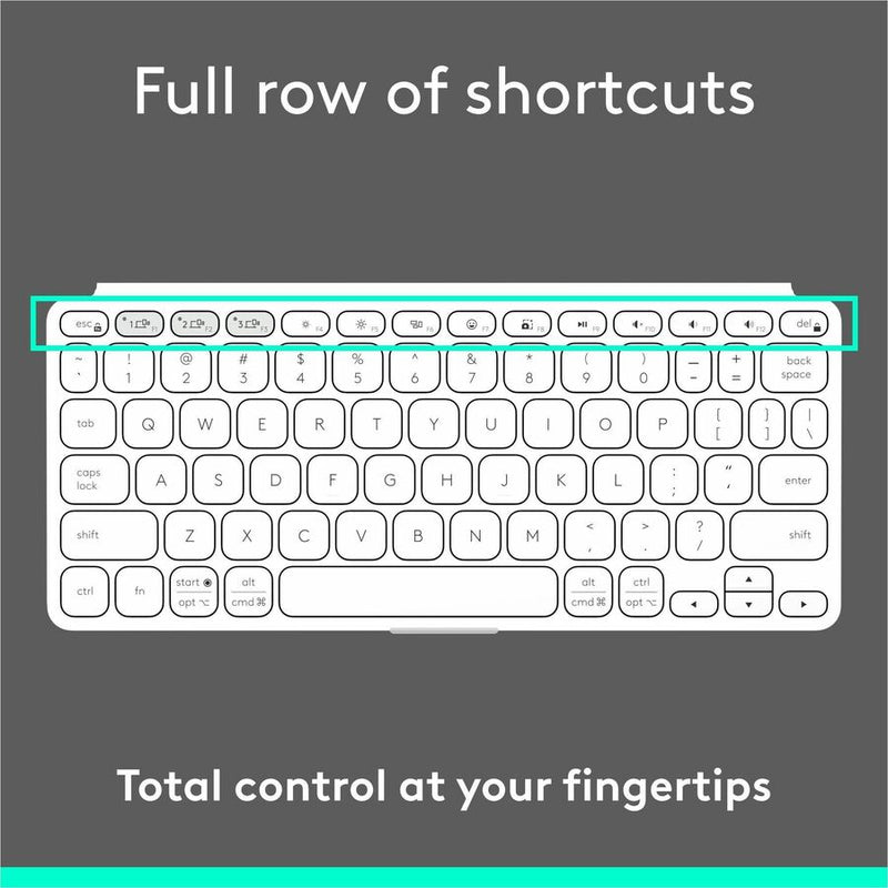 Logitech Keys-To-Go 2 Portable Bluetooth Keyboard for Tablet With Built-in Cover, Slim and Compact Wireless Keyboard for Windows, Android, Linux, iPad, iPhone, Mac, Apple TV (Pale Grey)