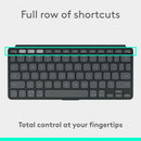 Logitech Keys-To-Go 2 Portable Bluetooth Keyboard for Tablet With Built-in Cover, Slim and Compact Wireless Keyboard for Windows, Android, Linux, iPad, iPhone, Mac, Apple TV (Graphite)