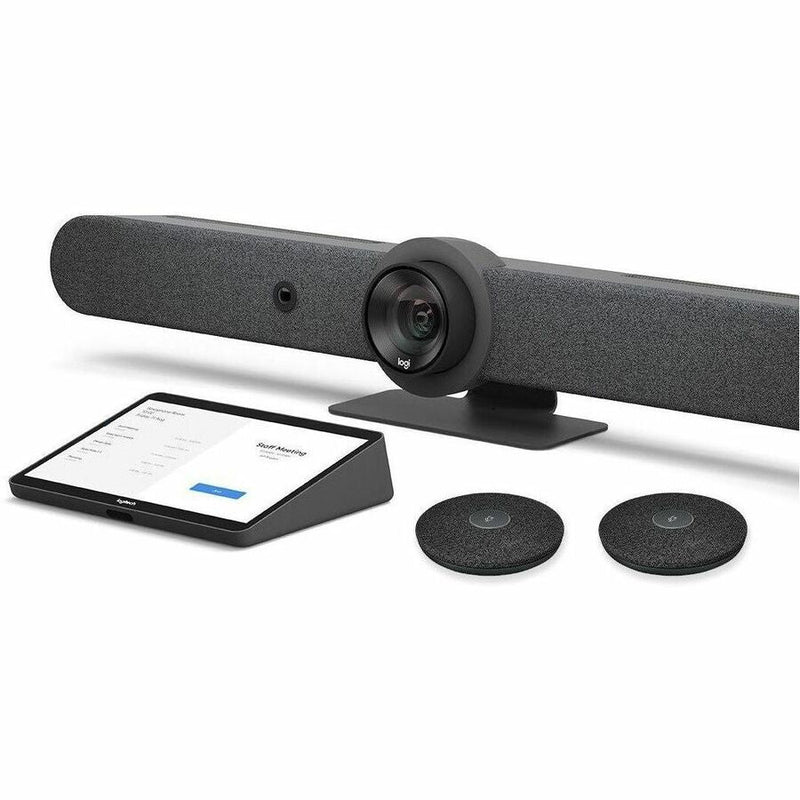 Logitech Rally Bar (TAA-Compliant Version) & Logitech Tap with Cat5e & Rally Mic Pod - TAA