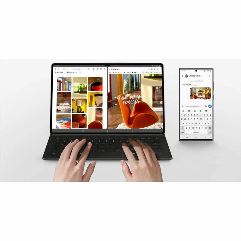 Samsung Book Cover Keyboard/Cover Case (Book Fold) Samsung Galaxy Tab S9, Galaxy Tab S9 FE Tablet - Black