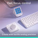 Logitech MX Creative Console, Programmable Keypad With 9 Customizable LCD Keys and Control Dial for Graphic Design, Video Editing, Photography, use with Adobe, Zoom, Spotify and more (Pale Grey)