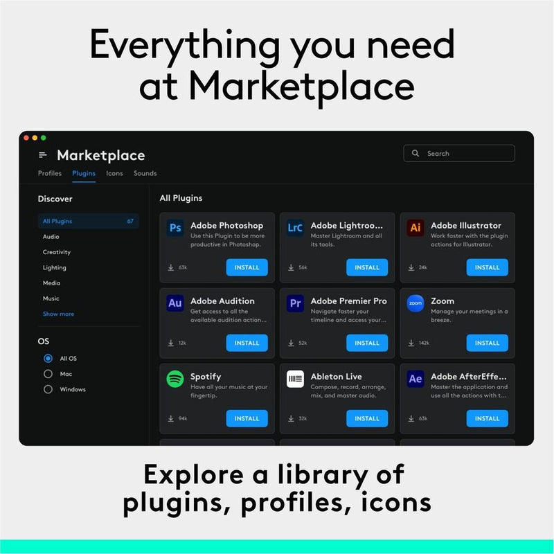 Logitech MX Creative Console, Programmable Keypad With 9 Customizable LCD Keys and Control Dial for Graphic Design, Video Editing, Photography, use with Adobe, Zoom, Spotify and more (Graphite)