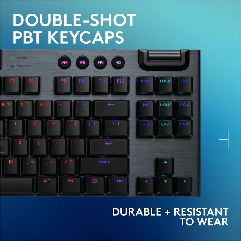 Logitech G915 X LIGHTSPEED TKL Low-Profile Wireless Gaming Keyboard, Double-Shot PBT Keycaps, Fully Programmable Keys, RGB Backlighting, Sleek Aluminum Finishing, GL Brown Tactile - PC/Mac