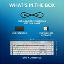 Logitech G915 X LIGHTSPEED Low-Profile Wireless Gaming Keyboard, Double-Shot PBT Keycaps, Fully Programmable Keys, RGB Backlighting, Sleek Aluminum Finishing, GL Brown Tactile Switches - PC/Mac (White)