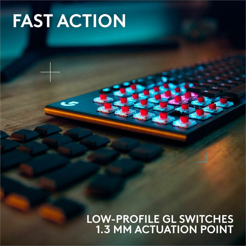 Logitech G915 X LIGHTSPEED Low-Profile Wireless Gaming Keyboard, Double-Shot PBT Keycaps, Fully Programmable Keys, RGB Backlighting, Sleek Aluminum Finishing, GL Brown Tactile Switches - PC/Mac