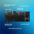Logitech G915 X LIGHTSPEED TKL Low-Profile Wireless Gaming Keyboard, Double-Shot PBT Keycaps, Fully Programmable Keys, RGB Backlighting, Sleek Aluminum Finishing, GL Blue Clicky - PC/Mac