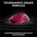Logitech G PRO X SUPERLIGHT 2 DEX LIGHTSPEED Wireless Gaming Mouse, 60g Pro-Grade Lightweight Mouse With 5 Programmable Buttons, 32k DPI Sensor, USB-C Charging, for PC/Mac - Magenta