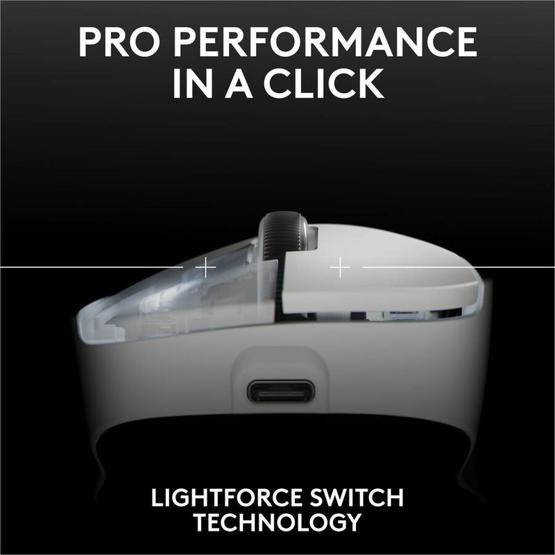 Logitech G PRO X SUPERLIGHT 2 DEX LIGHTSPEED Wireless Gaming Mouse, 60g Pro-Grade Lightweight Mouse With 5 Programmable Buttons, 32k DPI Sensor, USB-C Charging, for PC/Mac - White