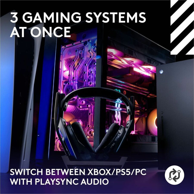 Logitech G Astro A50 LIGHTSPEED Wireless Gaming Headset + Base Station (Gen 5), PRO-G GRAPHENE, 3-System Switching, USB-C to Xbox, PS5, PC/Mac or Nintendo Switch, Bluetooth - Black