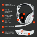 Logitech G Astro A50 LIGHTSPEED Wireless Gaming Headset + Base Station (Gen 5), PRO-G GRAPHENE, 3-System Switching, USB-C to Xbox, PS5, PC/Mac or Nintendo Switch, Bluetooth - White