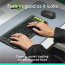 Logitech POP ICON KEYS Wireless Bluetooth Keyboard, Comfortable Typing, Programmable Keys, Easy-Switch Between up to 3 Devices (Graphite & Green)