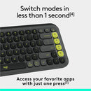 Logitech POP ICON KEYS Wireless Bluetooth Keyboard, Comfortable Typing, Programmable Keys, Easy-Switch Between up to 3 Devices (Graphite & Green)