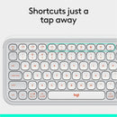 Logitech POP ICON KEYS Wireless Bluetooth Keyboard, Comfortable Typing, Programmable Keys, Easy-Switch Between up to 3 Devices (Off-white & Orange)