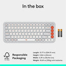 Logitech POP ICON KEYS Wireless Bluetooth Keyboard, Comfortable Typing, Programmable Keys, Easy-Switch Between up to 3 Devices (Off-white & Orange)