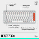Logitech POP ICON KEYS Wireless Bluetooth Keyboard, Comfortable Typing, Programmable Keys, Easy-Switch Between up to 3 Devices (Off-white & Orange)