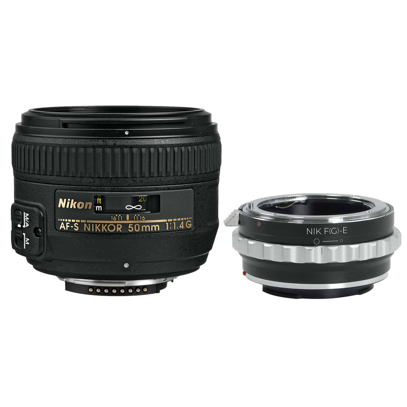 Nikon AF-S 50mm f/1.4G Lens Compatible with Sony Alpha A7  II III IV V VI A7R A7s A7c A9 A6600 A6500 NEX