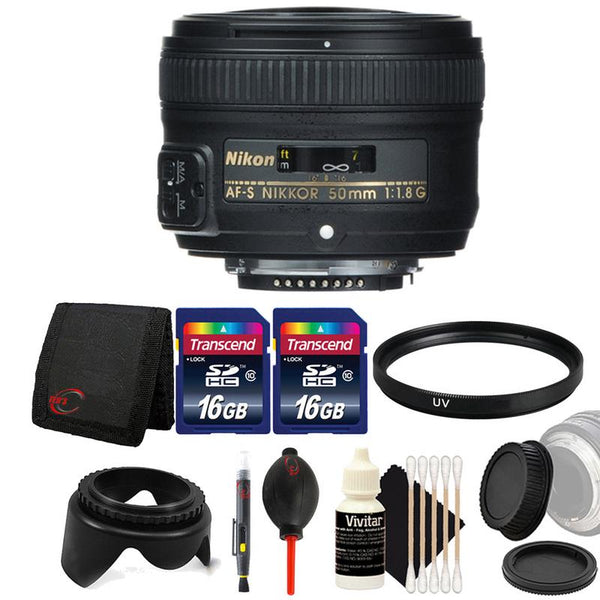 Nikon AF-S NIKKOR 50mm f/1.8G Lens and Accessory Kit For Nikon Digital SLR Cameras