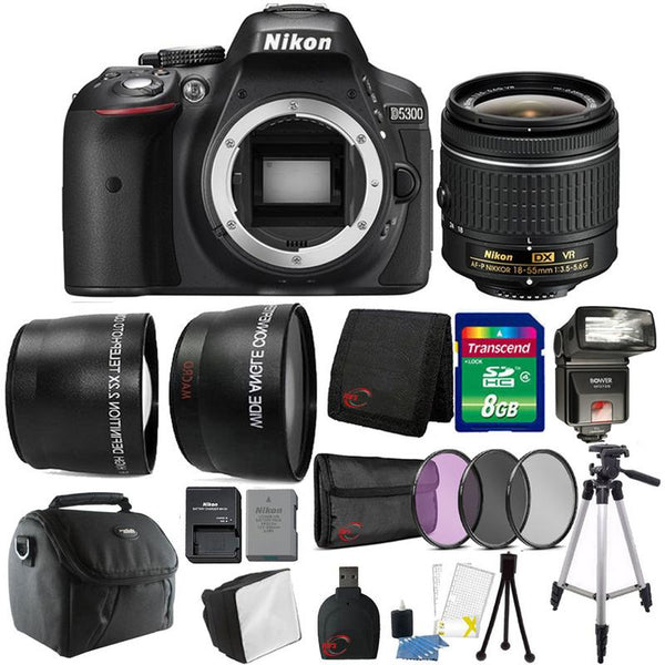 Nikon D5300 24.2MP DSLR Camera with 18-55mm Lens , TTL Flash and 8GB Accessory Kit